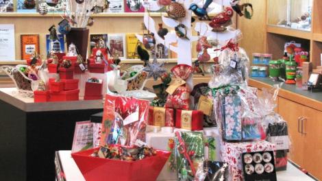 An elaborate display at a museum shop